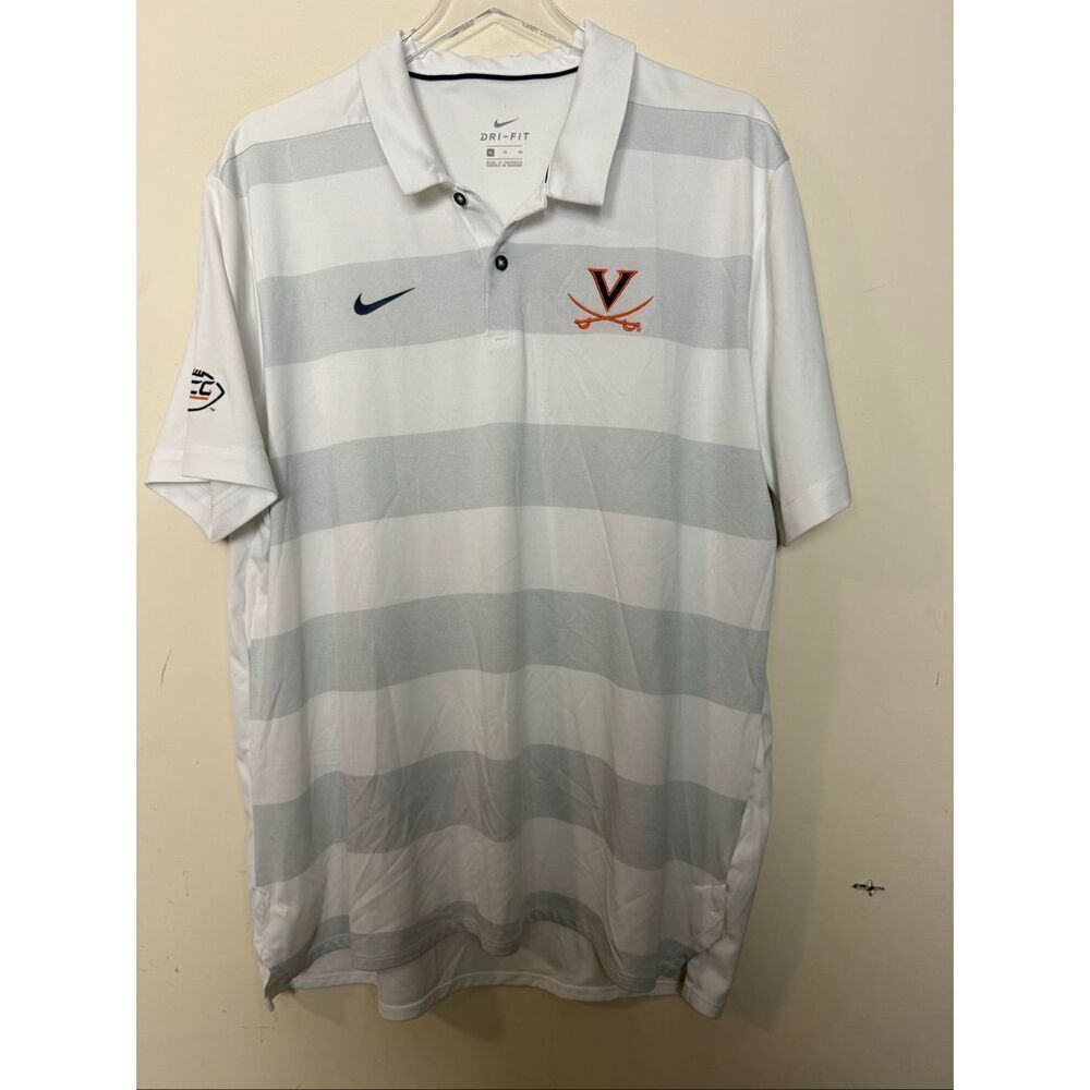 Nike Dri-Fit Virginia Cavaliers Early Season Performance Polo Men’s XL Striped W